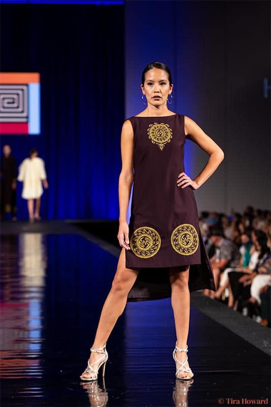 Model for SWAIA walking down the runway